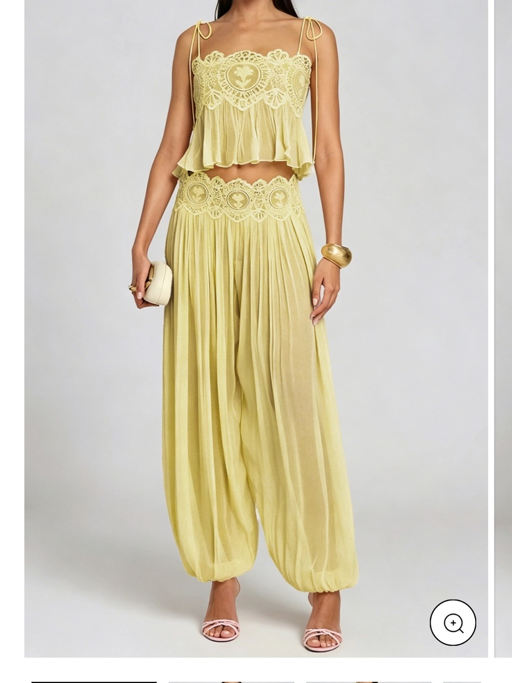 NWT Innovare Denim Yellow Lace Set